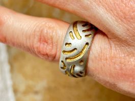 Silber Ring matt golden (52)