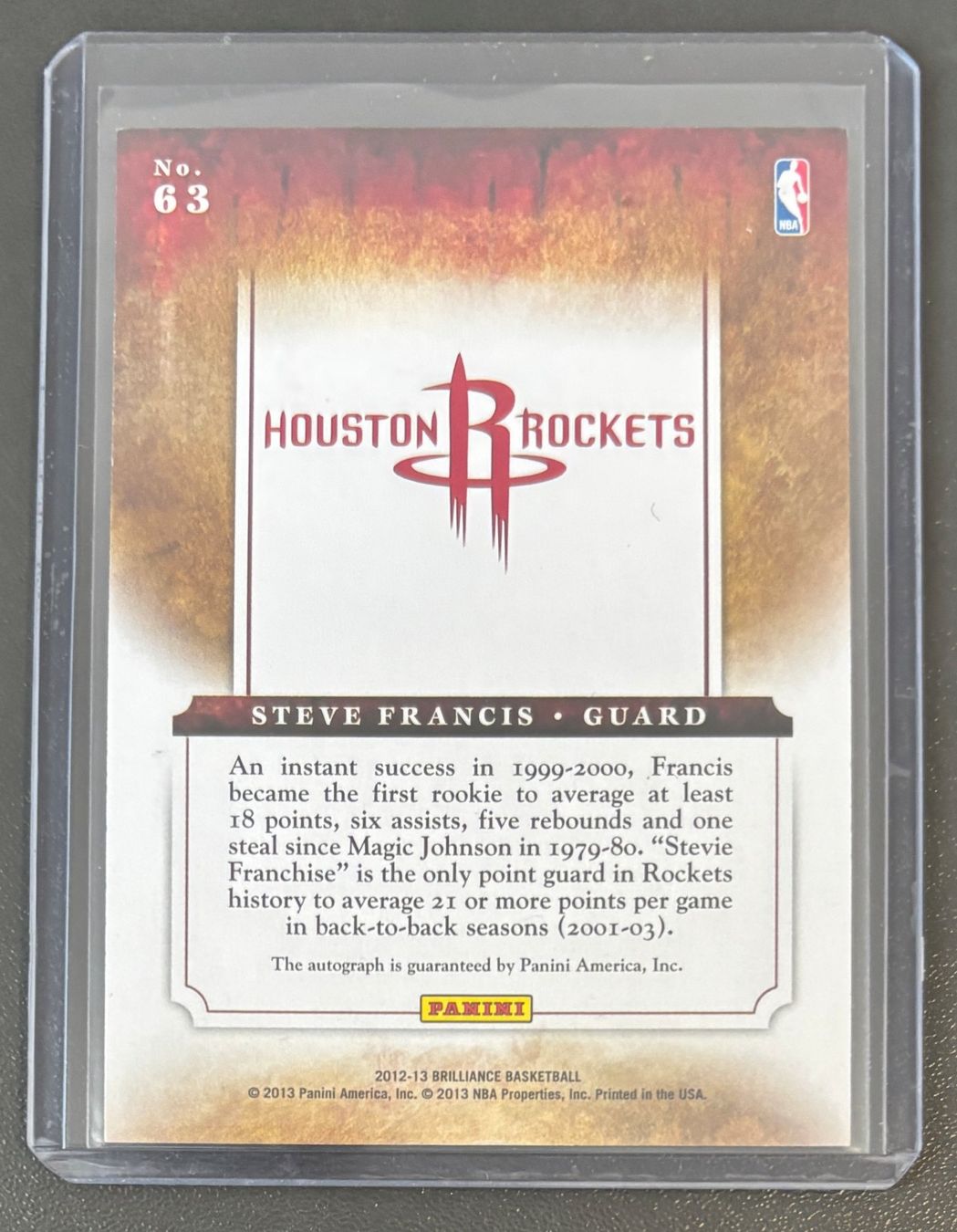 Nba Carte collezionabili: NBA Steve Francis 2012 Brilliance Auto Numbered 111/199 – Nuovo (secondo la descrizione) da Muri b. Bern venduto da winningloser 1