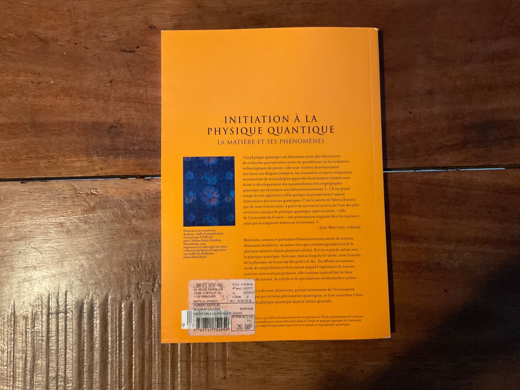Libri: Initiation Physique Quantique - Valerio Scarani - Vuibert – Usato da Avenches venduto da Tinkey 1