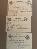 1884+1906 3 Ganzsachen 5Rp. Postkarten Zürich - Madulein