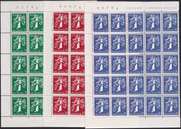 1939, Nr.236+238+239 3 Bogenteile (je 25 Marken) **. 575.-+
