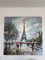 Gemälde Paris Eiffelturm, Kunst, Ölbild, handgemalt