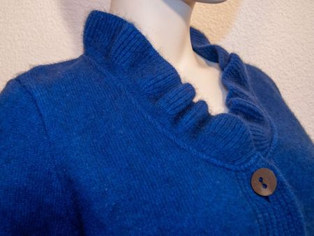 Possum Damen Jacke mit Rüschen M blau