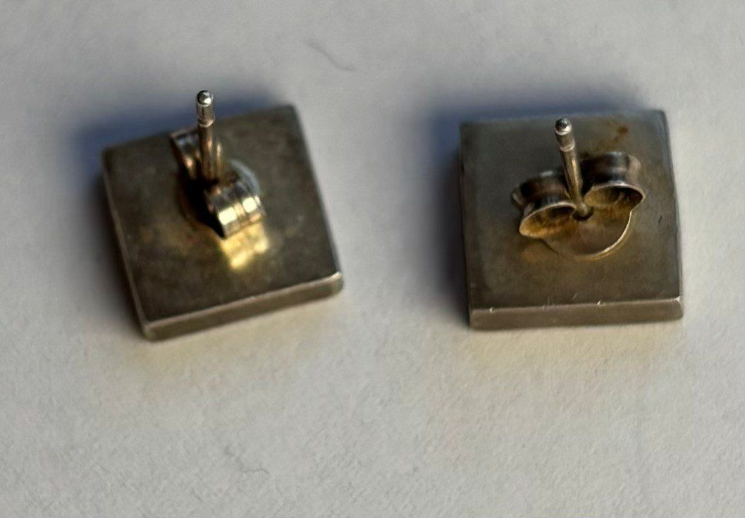 Orecchini pendenti & Orecchini a lobo: Ohrstecker, Silber, quadratisch – Usato da Basel venduto da machplatz 1