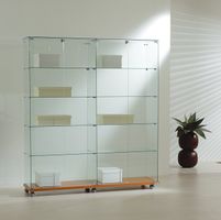 Glasvitrine, Kirsch, Silber & Wenge (B.157cmxT.40cmxH.180cm)