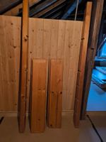 Etagère en bois massif sapin rouge 2 montants + 5 plateaux