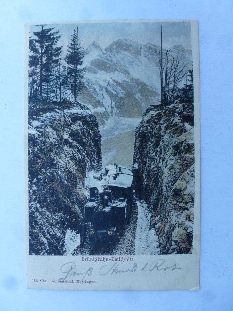 Cartoline postali: Ansichtskarte Brünigbahn-Einschnitt 1903 – Usato da Walkringen venduto da Casablanca777