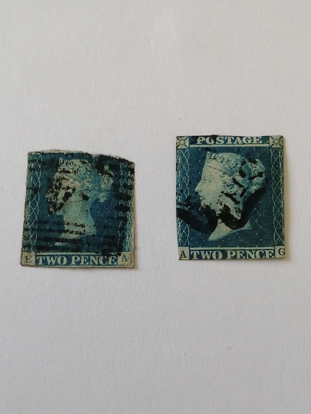 Tutti i francobolli: 2mal Two Pence Blue 1841, Platte 3  – Usato da Happerswil venduto da tschergi