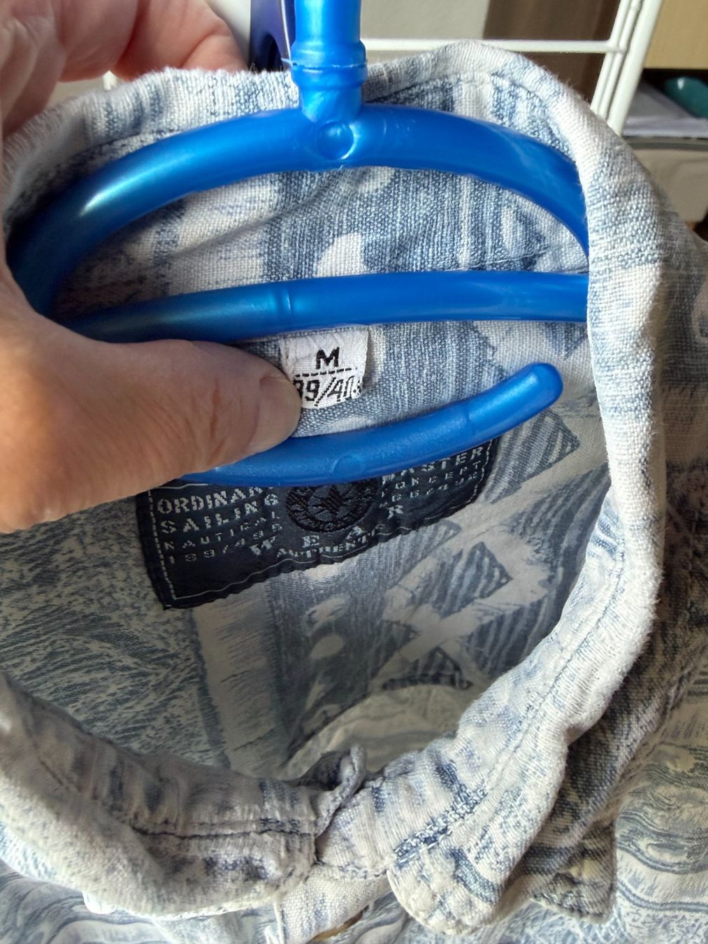 Camicie: Kurzarmhemd Gr. M, blau/weiss gemustert, Sommerhemd, Seem... – Usato da Brunnenthal venduto da Eco07 1