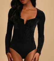 Body noir en velours côtelé - Taille S