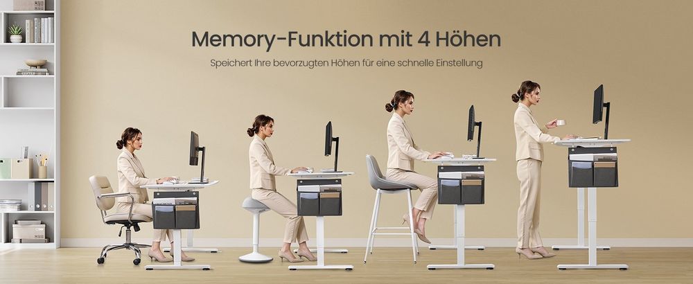 Elektrisch Höhenverstellbarer Schreibtisch FANTOM 140x60cm 5