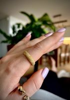 Goldring Damen Ring Struktur gehämmert Farbe: Gold