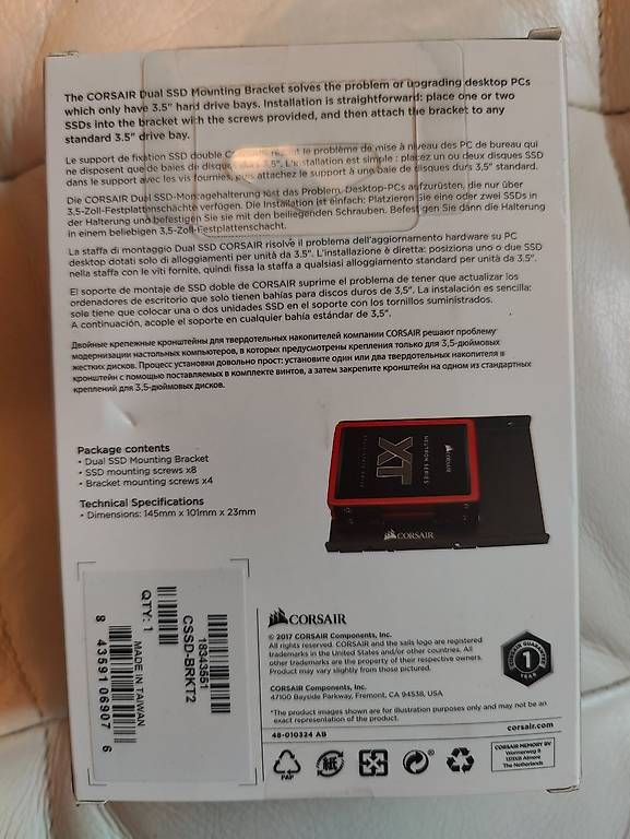 Corsair Custodie: HDD/SSD brackets von 2.5' auf 3.5', Corsair – Nuovo e nell'imballaggio originale da Stäfa venduto da TBStaefa 1