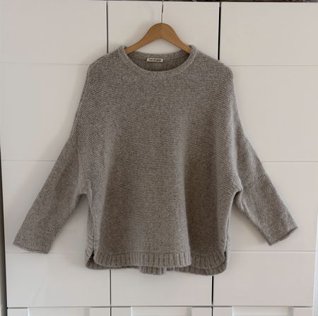 Pullover Handmade Schurwolle Kaschmir grau Grösse L
