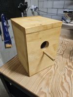 Geschlossenes Vogelhaus Selbstgemacht mit Sitzstange
