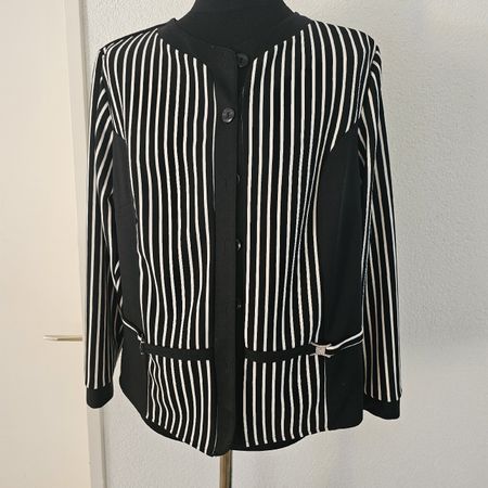 Damen jacke gestreift schwarz weiss gr 46 bis 48