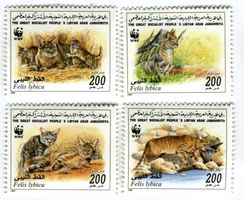 Briefmarken "Wildkatze". Libyen