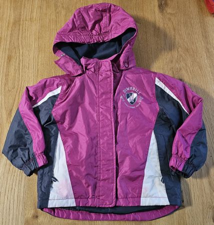 Mädchen Winterjacke Gr. 98/104 lila grau gebraucht