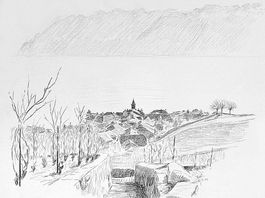 PEINTRE VAUDOIS - Charles Egly - village de Rivaz