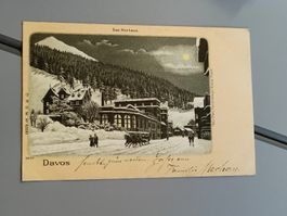 Litho PK / Davos - Das Kurhaus - Gelaufen 1899