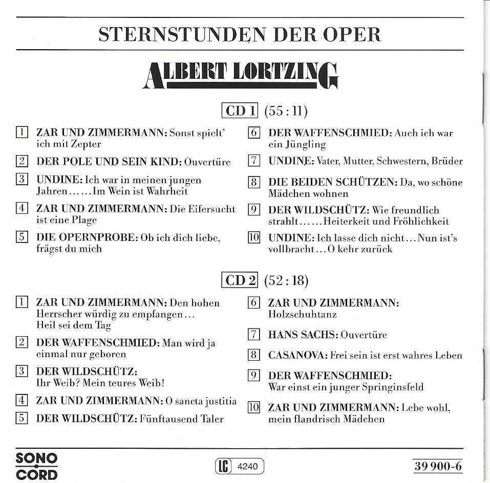 CD: Sternstunden der Oper  - Albert Lortzing-CD-Klassik-Top! – Usato da Moehlin venduto da wei_m8l5 1