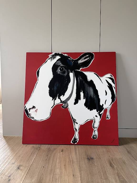 Foto & Immagini: Kuh Bild 100x100 auf Leinwand – Usato da Zürich venduto da hub_vt7l