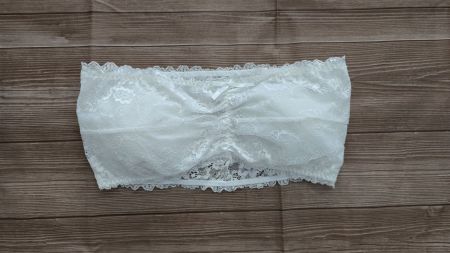 Spitzen-Bandeau-Top - XL - Trägerloser BH in Weiss