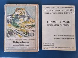 Reisebroschüre Grimselpass 1936 mit Landkarte guter zustand