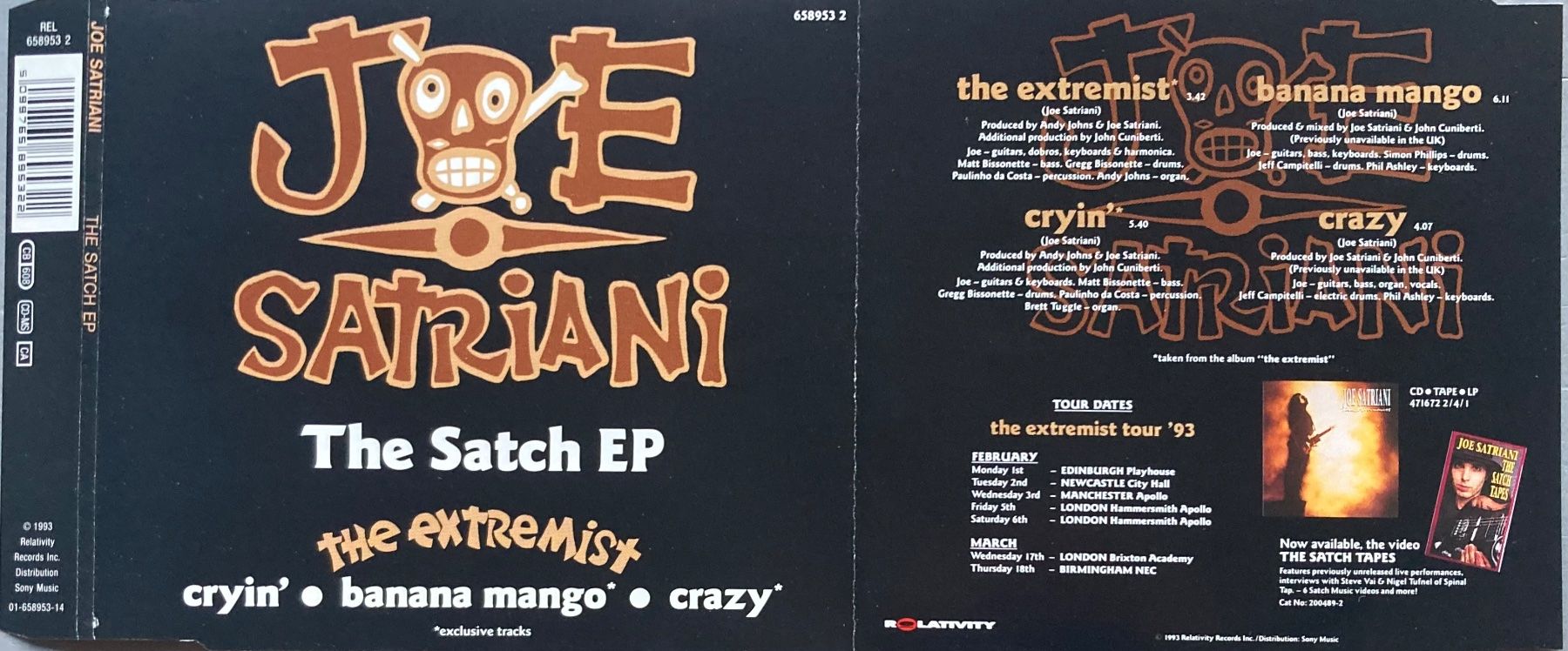 CDs: JOE SATRIANI - THE SATCH EP – Gebraucht aus Poliez-Pittet von Newtown-Records
