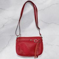Sac à bandoulière italien VERRA PELLE cuir véritable rouge
