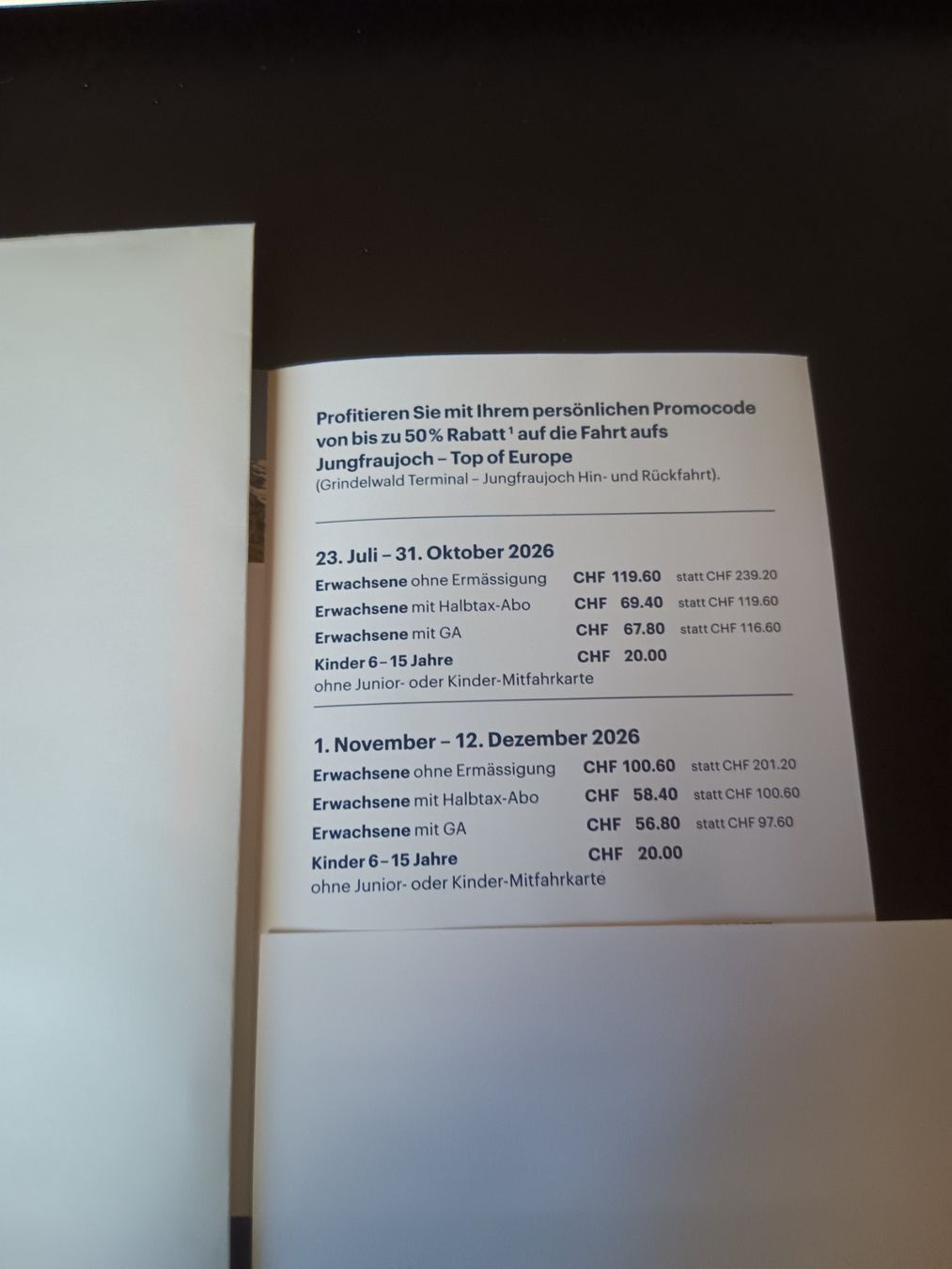Buoni: Jungfraujoch bis zu 50% Rabatt – Nuovo (secondo la descrizione) da Bärau venduto da perosch65 2