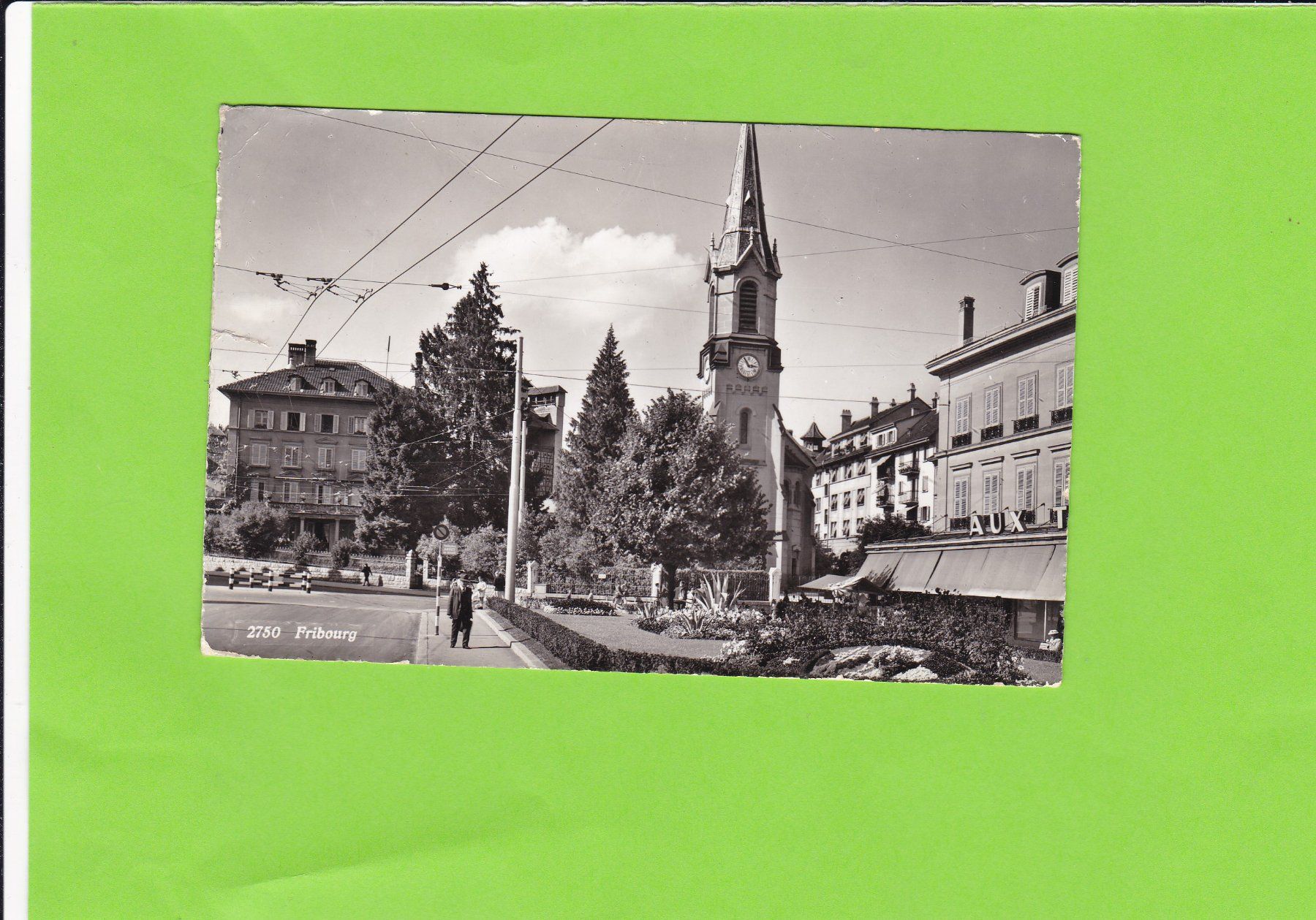 Cartoline postali: Fribourg-Strassenpartie-belebt – Usato da St. Peterzell venduto da neckertal