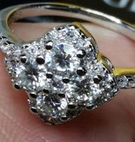 Bague argent avec diamants de moissanite 0,4 ct certifié GRA