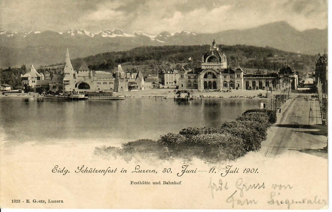Cartoline postali: Eidg. Schützenfest Luzern 1901 – Usato da Hochdorf venduto da Ziegel-16