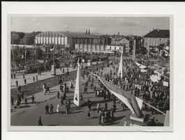 AK 1946 Mustermesse Basel (MUBA) sehr belebt