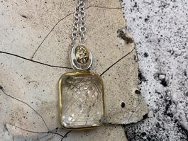 Art Deco Stil Collier, Sterlings. mit Quarz