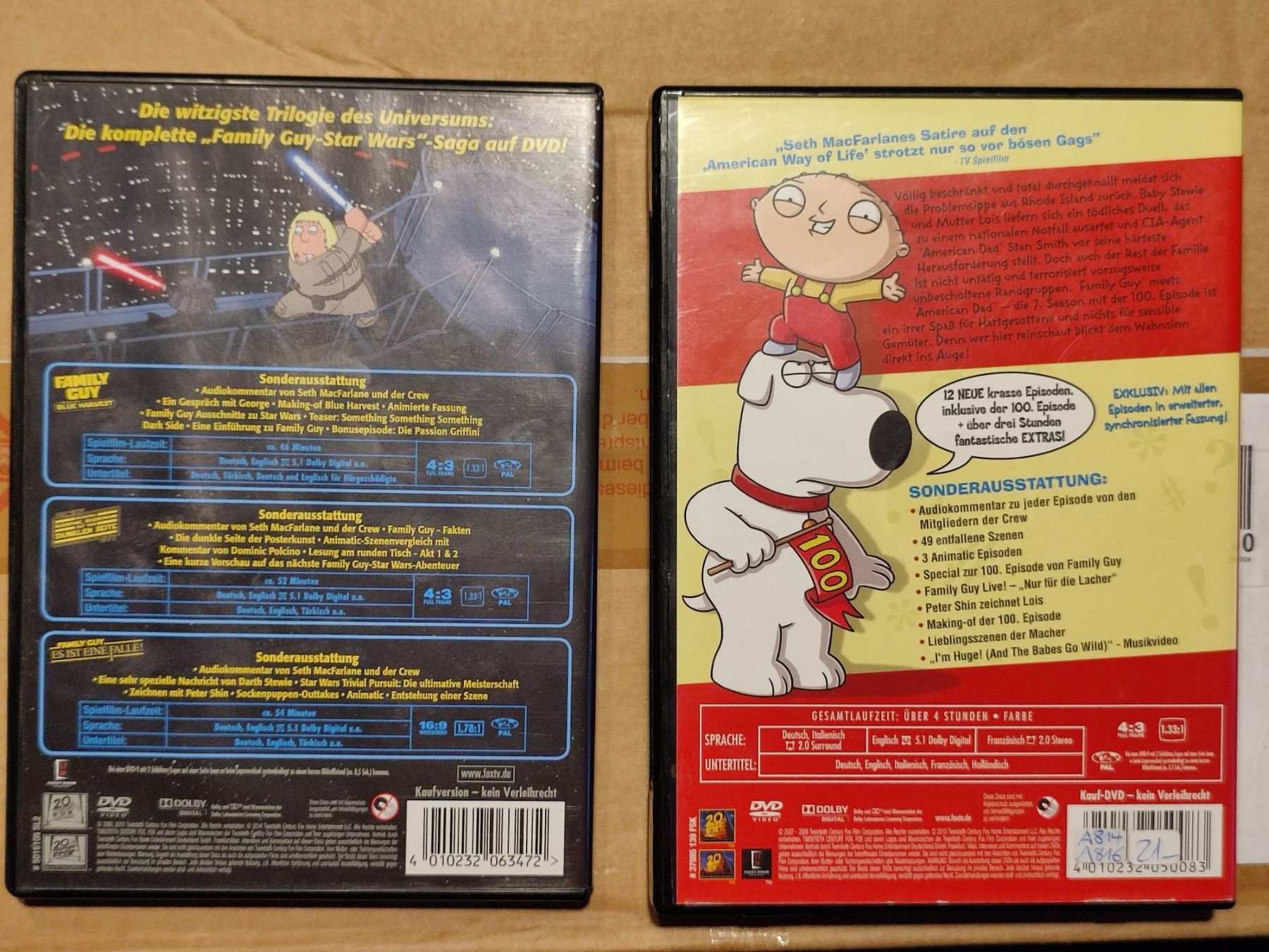 Tutti i DVDs: Family Guy DVDs: Star Wars Trilogie + Staffel 7 – Usato da Zürich venduto da Haha11 1