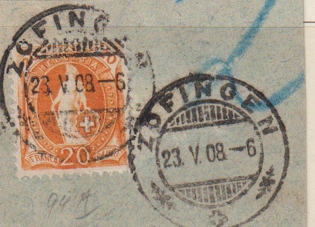 Alle Briefmarken: Stehende Helvetia 20,ZOFINGEN+++ – Gebraucht aus Samnaun-Compatsch von Muckimu