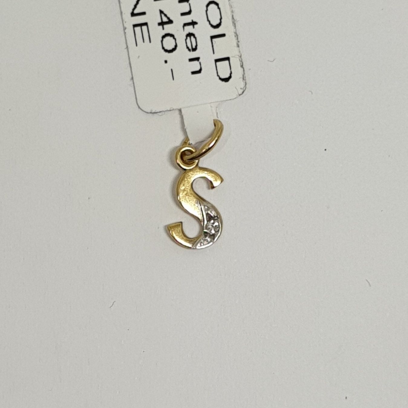 Ciondoli: Echt 18K Gold - Diamant Buchstabe S – Usato da Luzern venduto da luzerngoldhaus