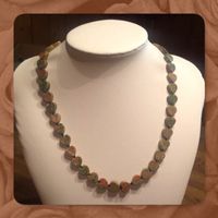 NEU: Picasso Jaspis Kette Collier Jaspiskette Schmuck HERZ