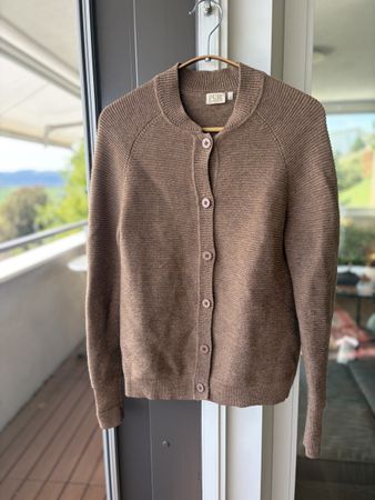 Brauner Woll-Cardigan Gr. S