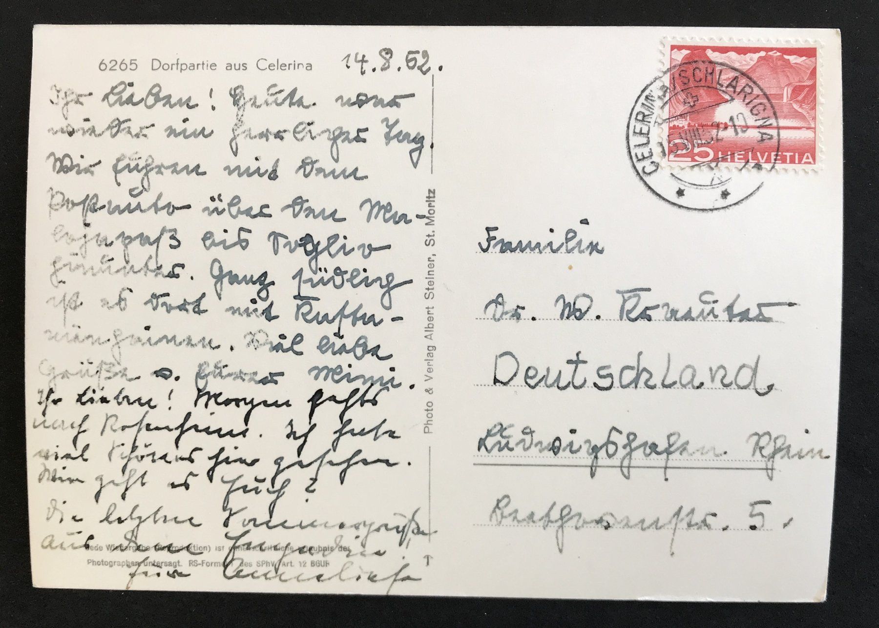 Cartes postales: ANSICHTSKARTE CELERINA – D'occasion à Ostermundigen par Kari1937 1