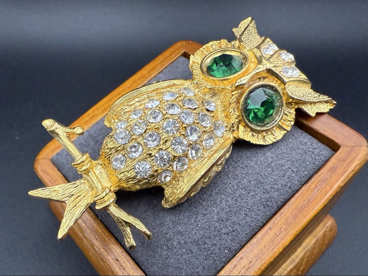 Spille & Fermagli: Vintage Brosche Eule Strass – Usato da Lamone venduto da LaCantinaMagica 1