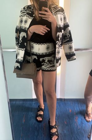 Maje Horse Print Set! Jacket and Shorts, Size 40 (Medium)