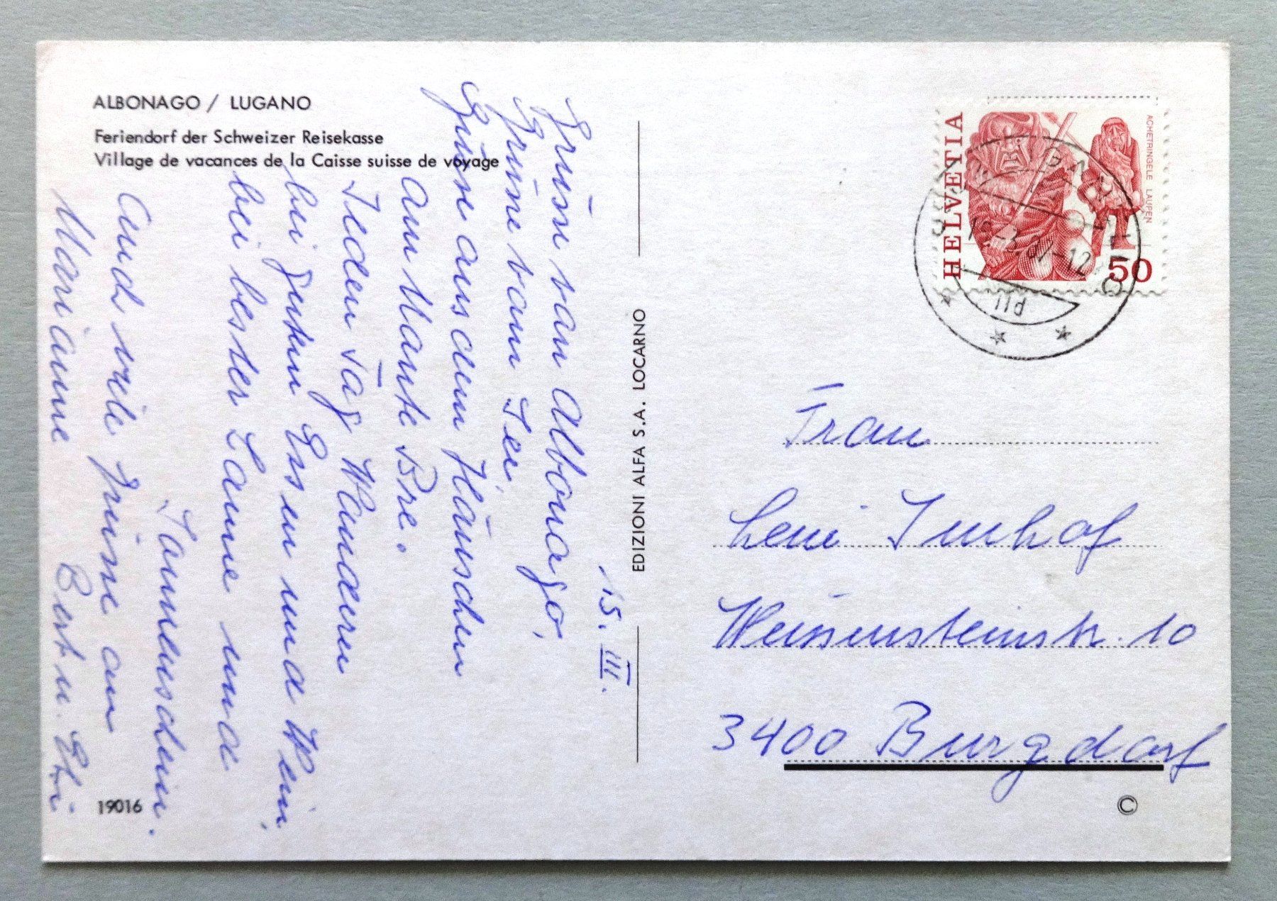 Cartoline postali: Albonago / Lugano – Usato da Fétigny venduto da Billy2miny 1