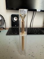 Penna a sfera dorata con diamante, come nuova