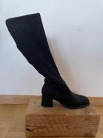 Schwarze Stiefel, Grösse 38, aus Stoff