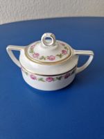 Rosenthal Zuckerdose mit Rosenmuster und Goldrand