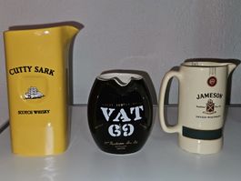 3x Whisky Wasserkrug / Pitcher Cutty Sark, Vat 69 & Jameson