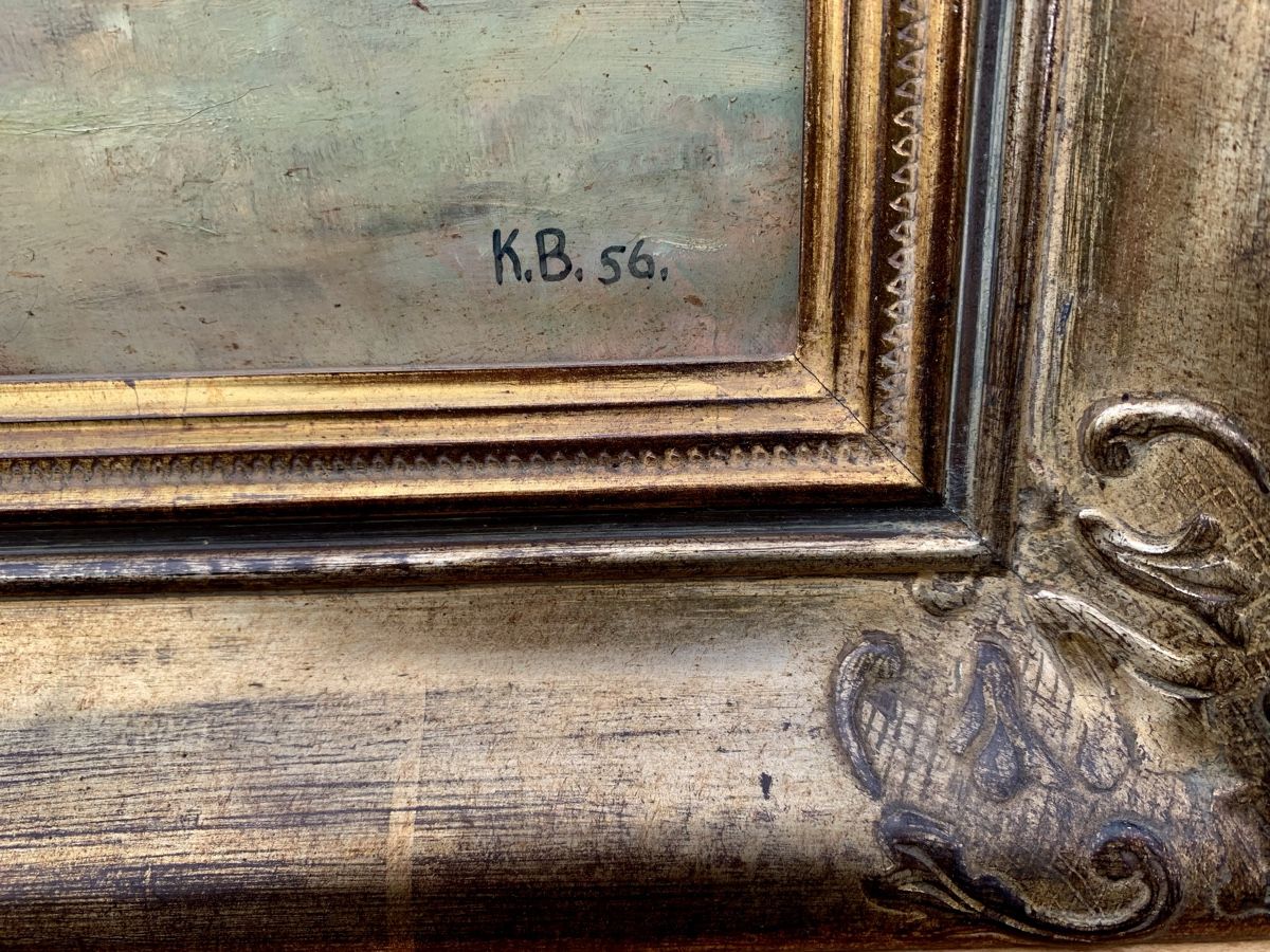 Dipinti: Kunstvolles Gemälde "Kühe am Bach" K.B. 56, – Usato da Wallisellen venduto da Died 1